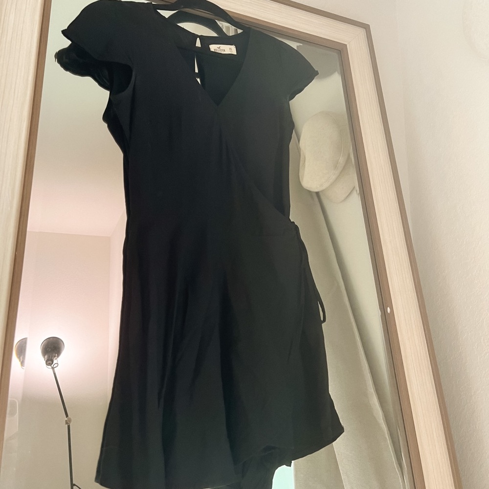 Hollister black wrap romper